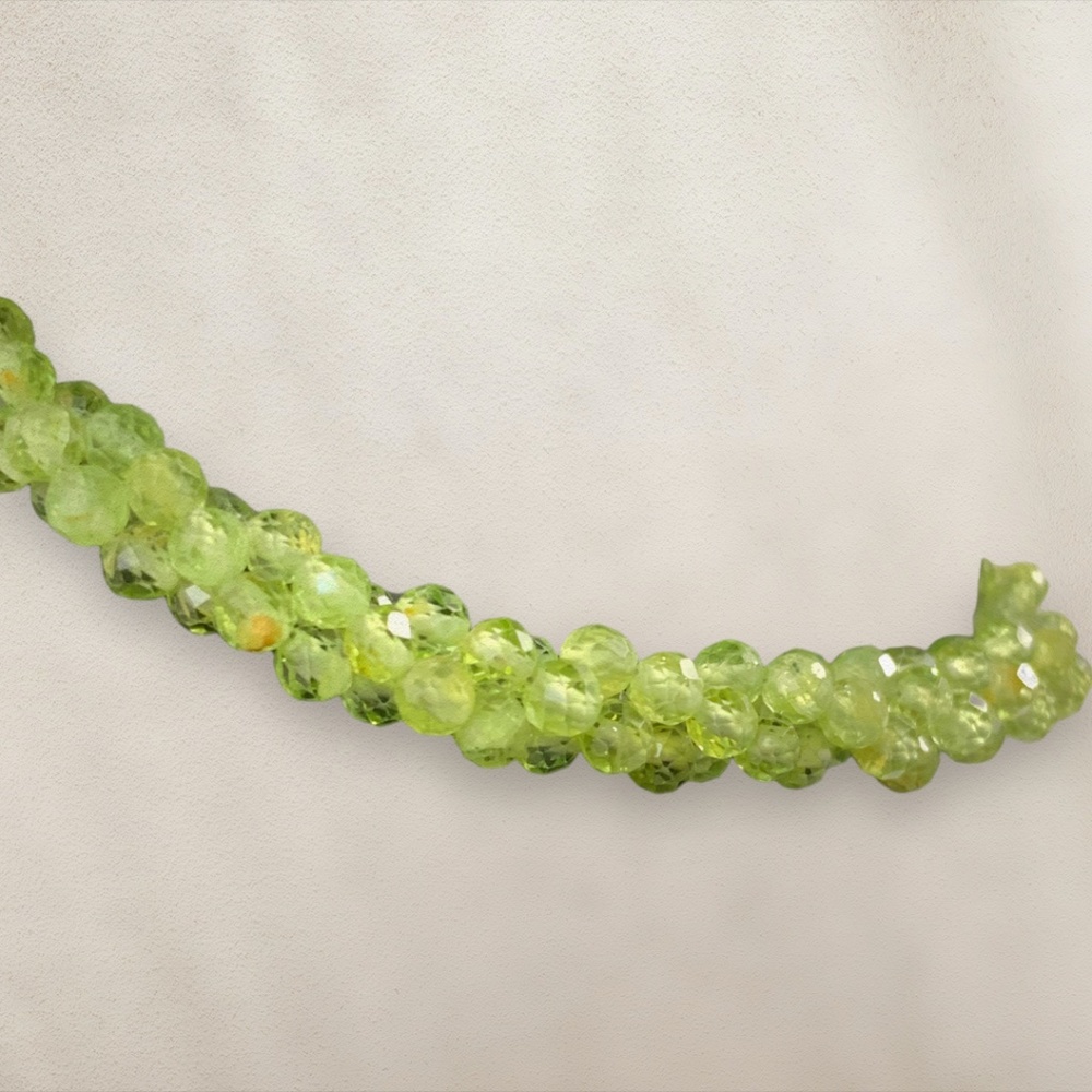 Peridot Beaded Three Layer Twisted Necklace - image 2